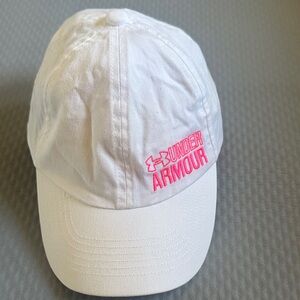 Under Amour Women Cap in White with Pink Embroidery